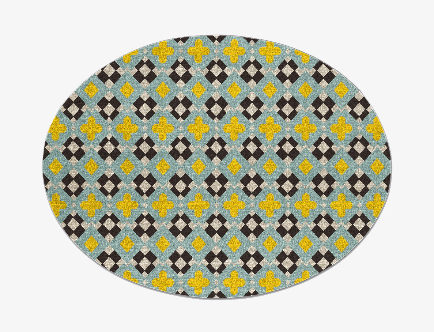 Plus Geometric Oval Outdoor Recycled Yarn Custom Rug by Rug Artisan