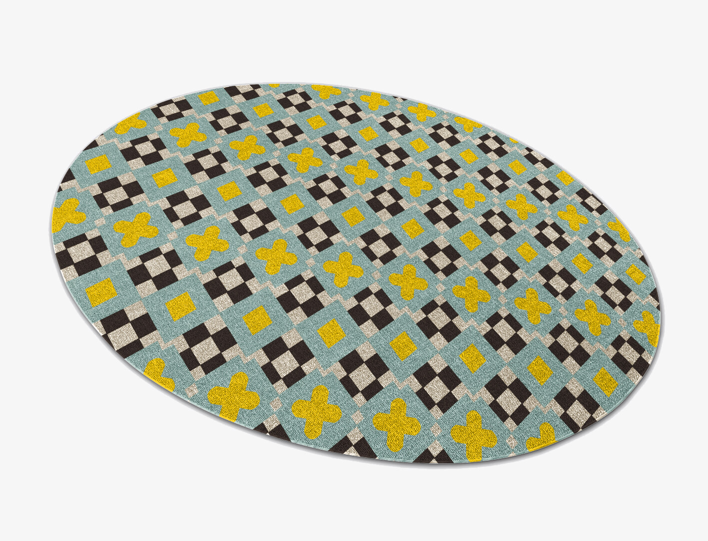 Plus Geometric Oval Outdoor Recycled Yarn Custom Rug by Rug Artisan
