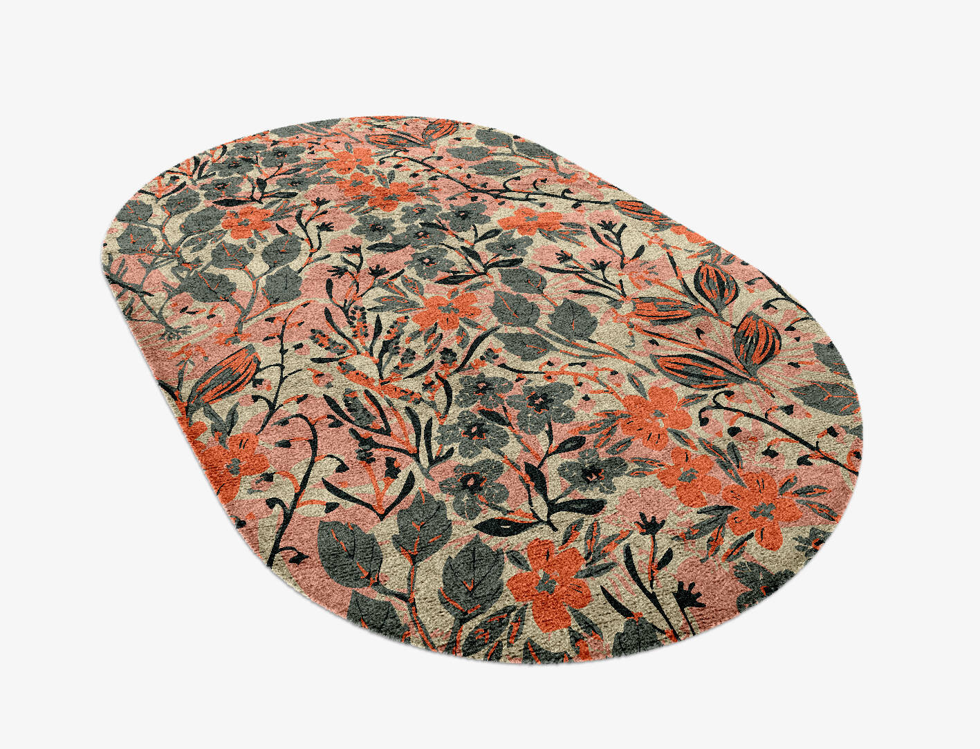 Poinsettia Floral Capsule Hand Knotted Bamboo Silk Custom Rug by Rug Artisan