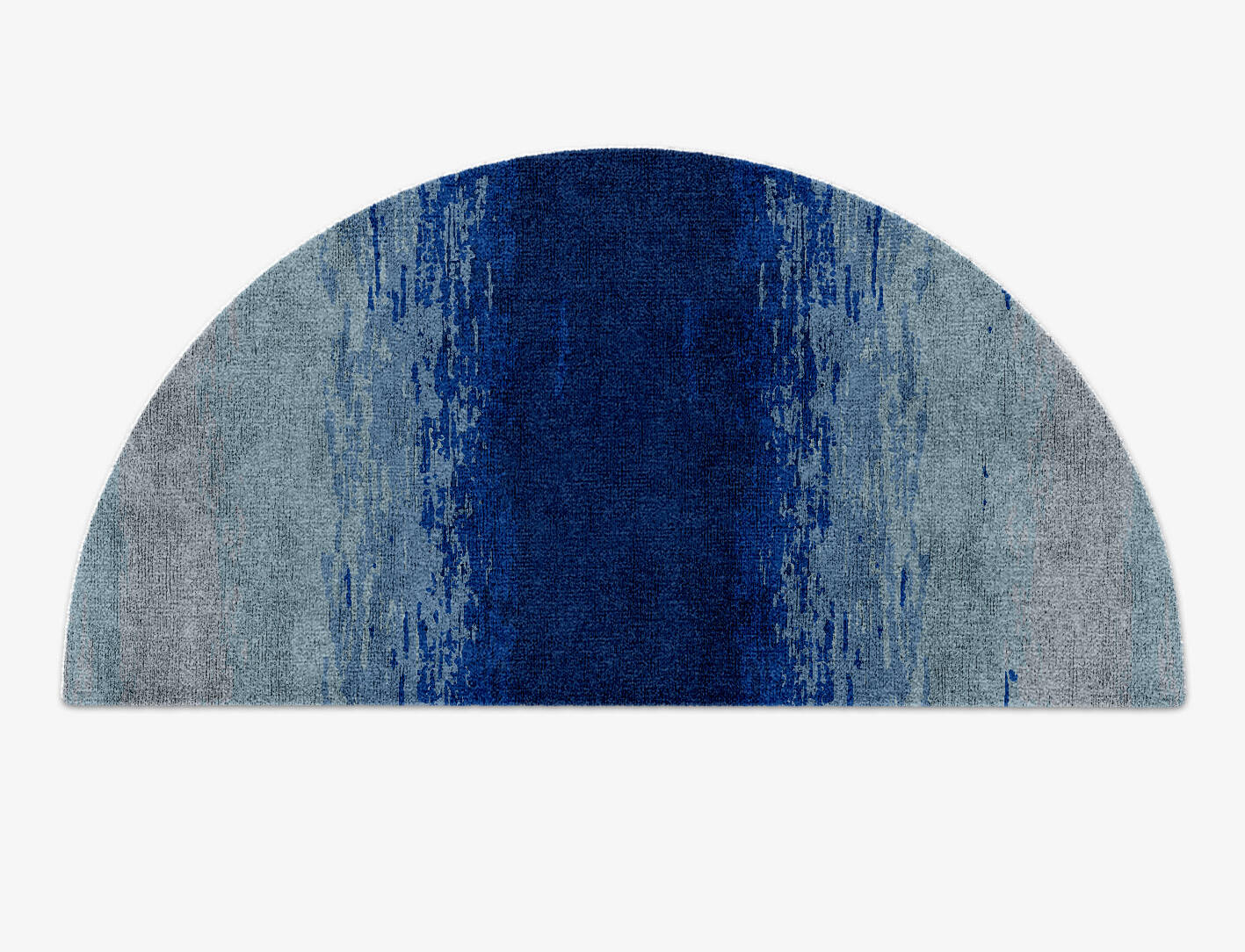 Polar Sky Gradation Halfmoon Hand Knotted Bamboo Silk Custom Rug by Rug Artisan