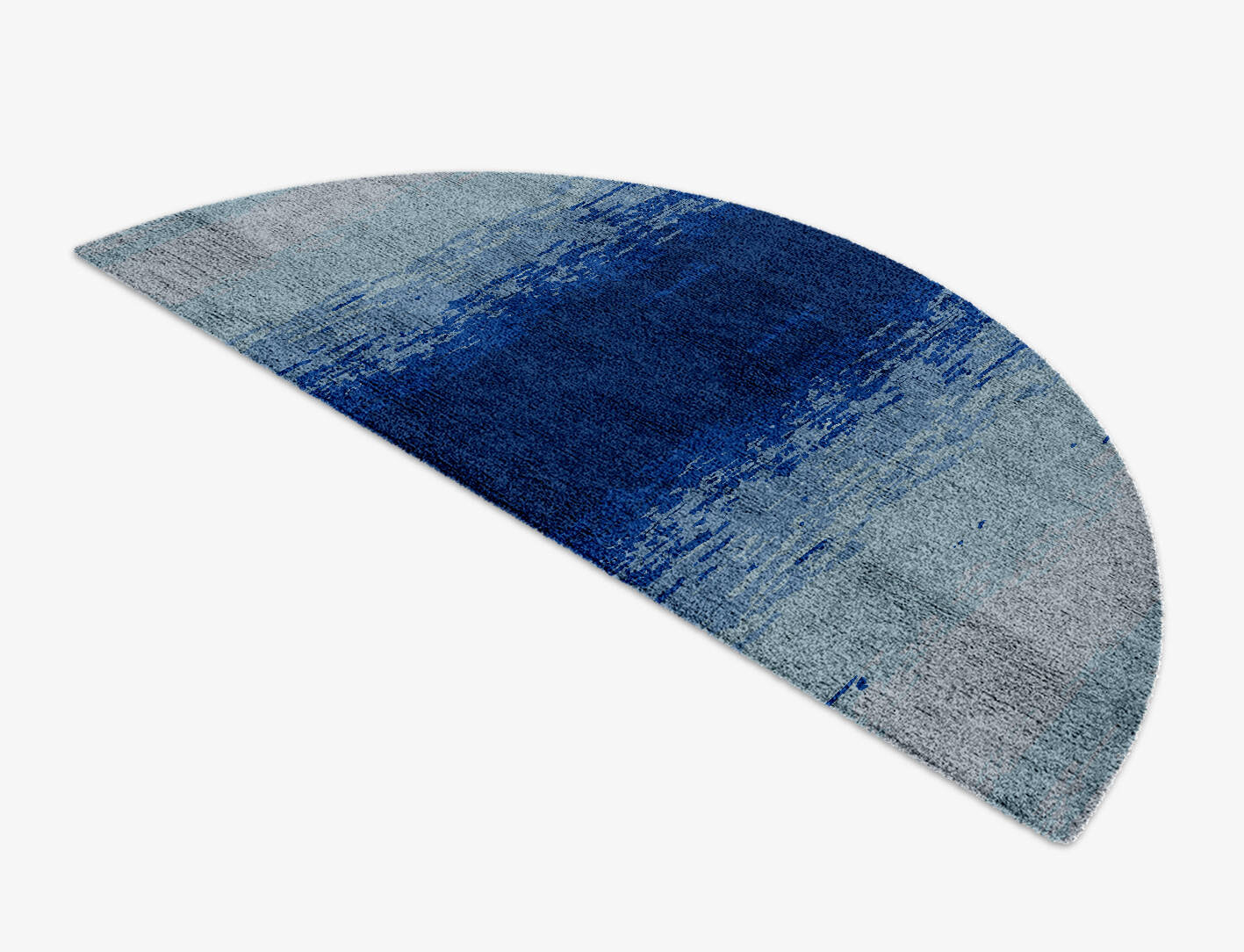 Polar Sky Gradation Halfmoon Hand Knotted Bamboo Silk Custom Rug by Rug Artisan