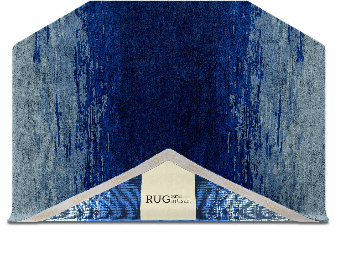 Polar Sky Gradation Hexagon Hand Knotted Bamboo Silk Custom Rug by Rug Artisan