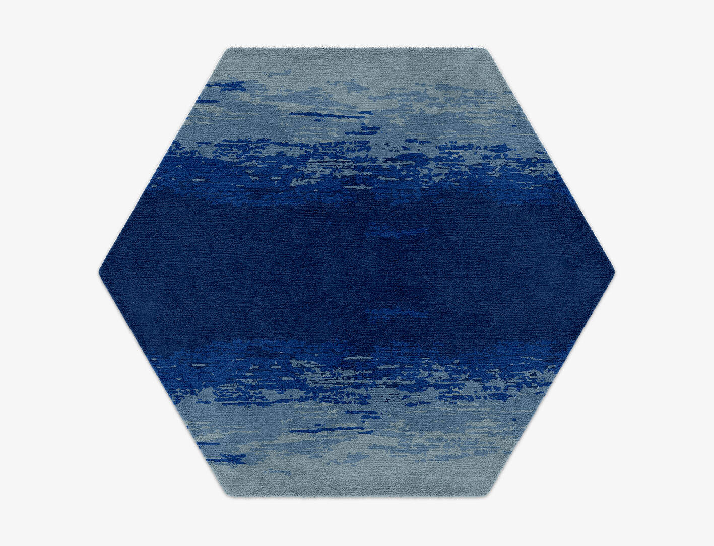 Polar Sky Gradation Hexagon Hand Knotted Tibetan Wool Custom Rug by Rug Artisan