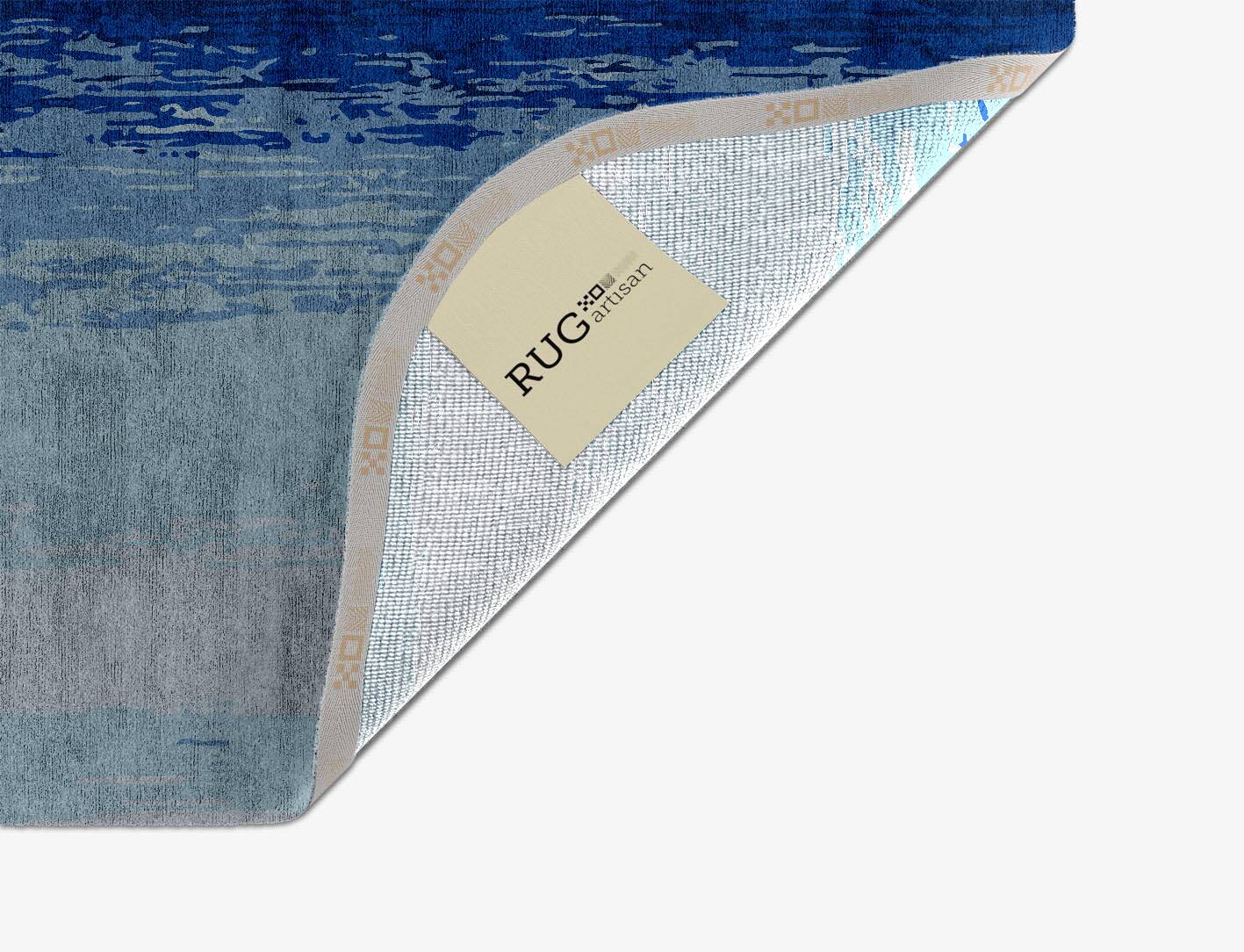 Polar Sky Gradation Oblong Hand Knotted Bamboo Silk Custom Rug by Rug Artisan