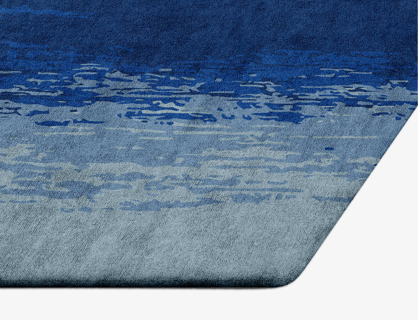 Polar Sky Gradation Hexagon Hand Tufted Bamboo Silk Custom Rug by Rug Artisan