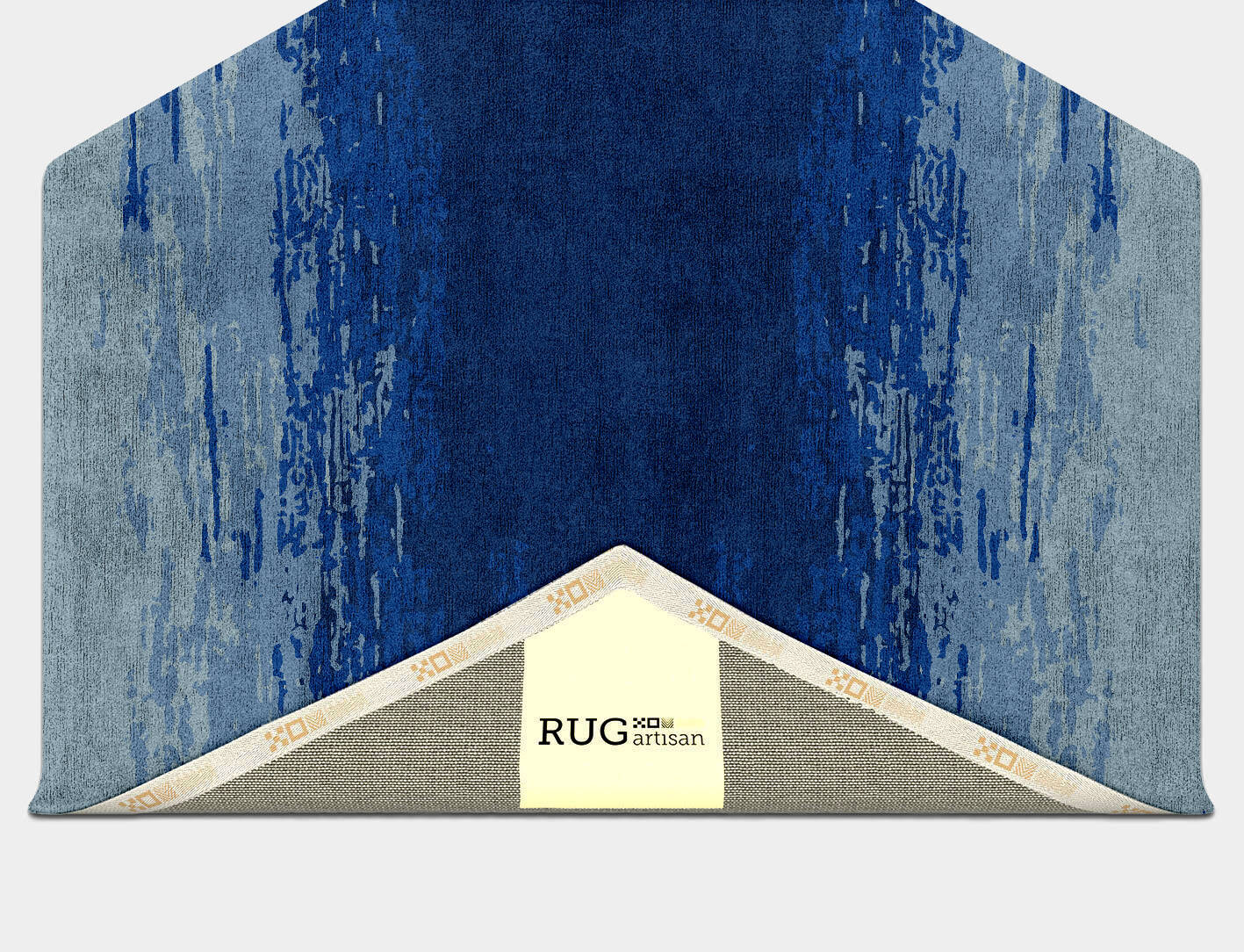 Polar Sky Gradation Hexagon Hand Tufted Bamboo Silk Custom Rug by Rug Artisan
