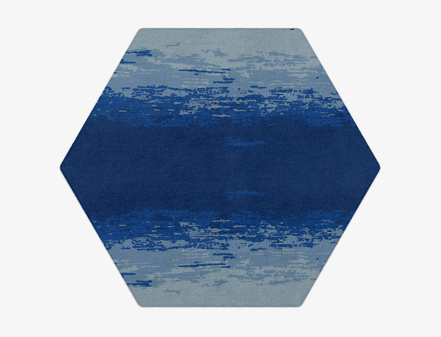 Polar Sky Gradation Hexagon Hand Tufted Pure Wool Custom Rug by Rug Artisan