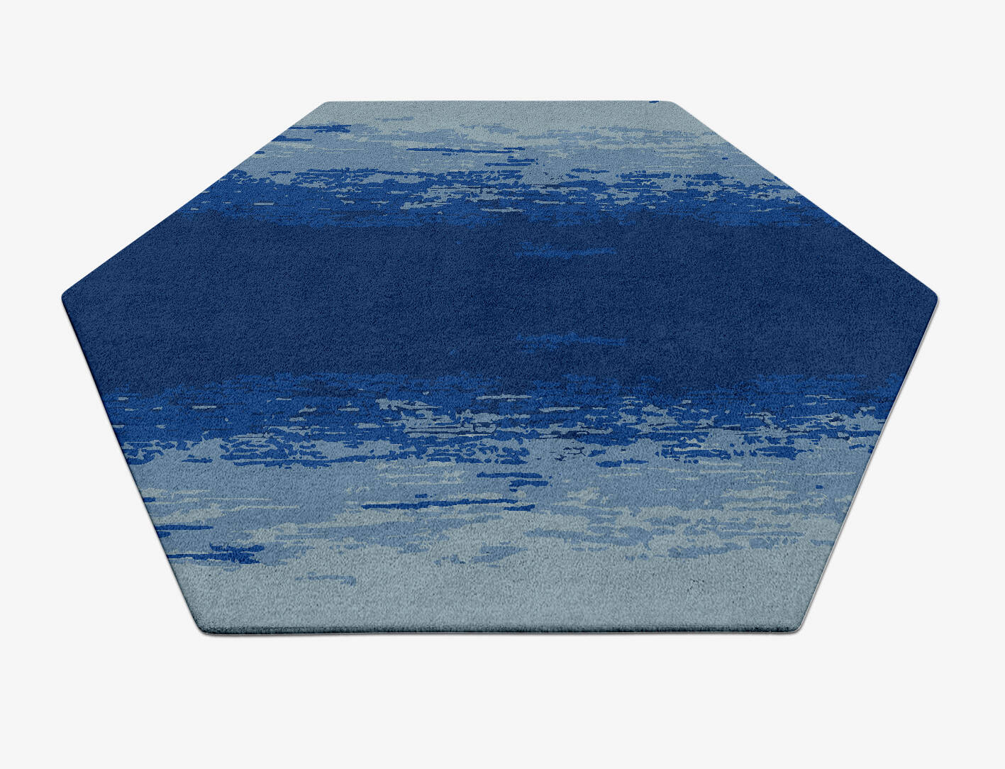 Polar Sky Gradation Hexagon Hand Tufted Pure Wool Custom Rug by Rug Artisan