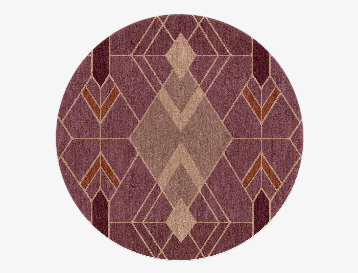 Polygons Modern Geometrics Round Hand Knotted Tibetan Wool Custom Rug by Rug Artisan