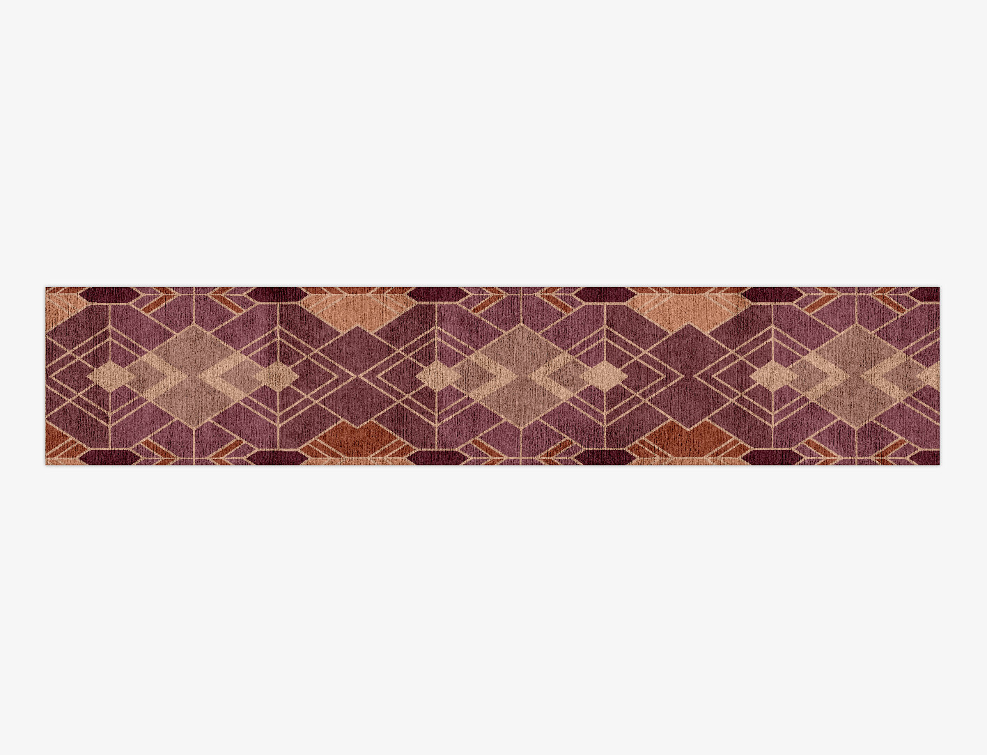 Polygons Geometric Runner Hand Knotted Bamboo Silk Custom Rug by Rug Artisan