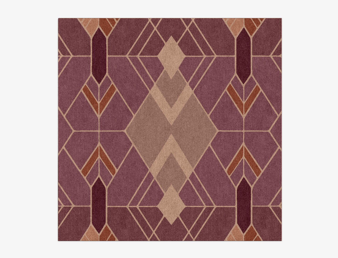 Polygons Geometric Square Hand Knotted Tibetan Wool Custom Rug by Rug Artisan