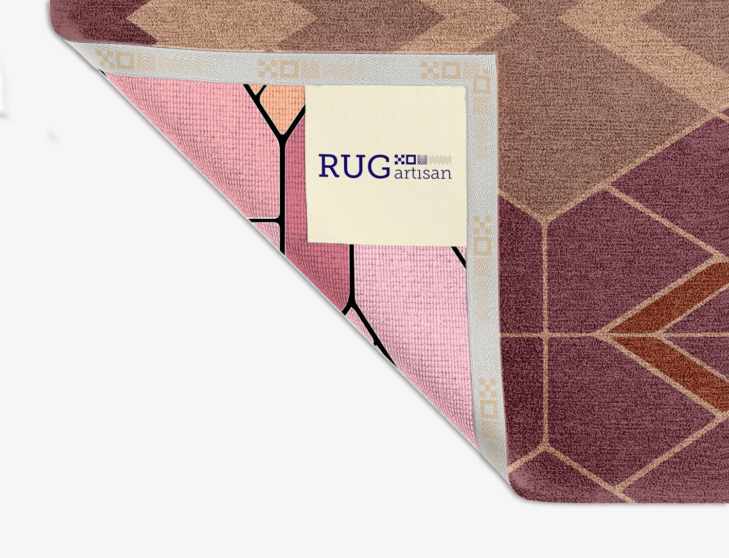 Polygons Geometric Square Hand Knotted Tibetan Wool Custom Rug by Rug Artisan