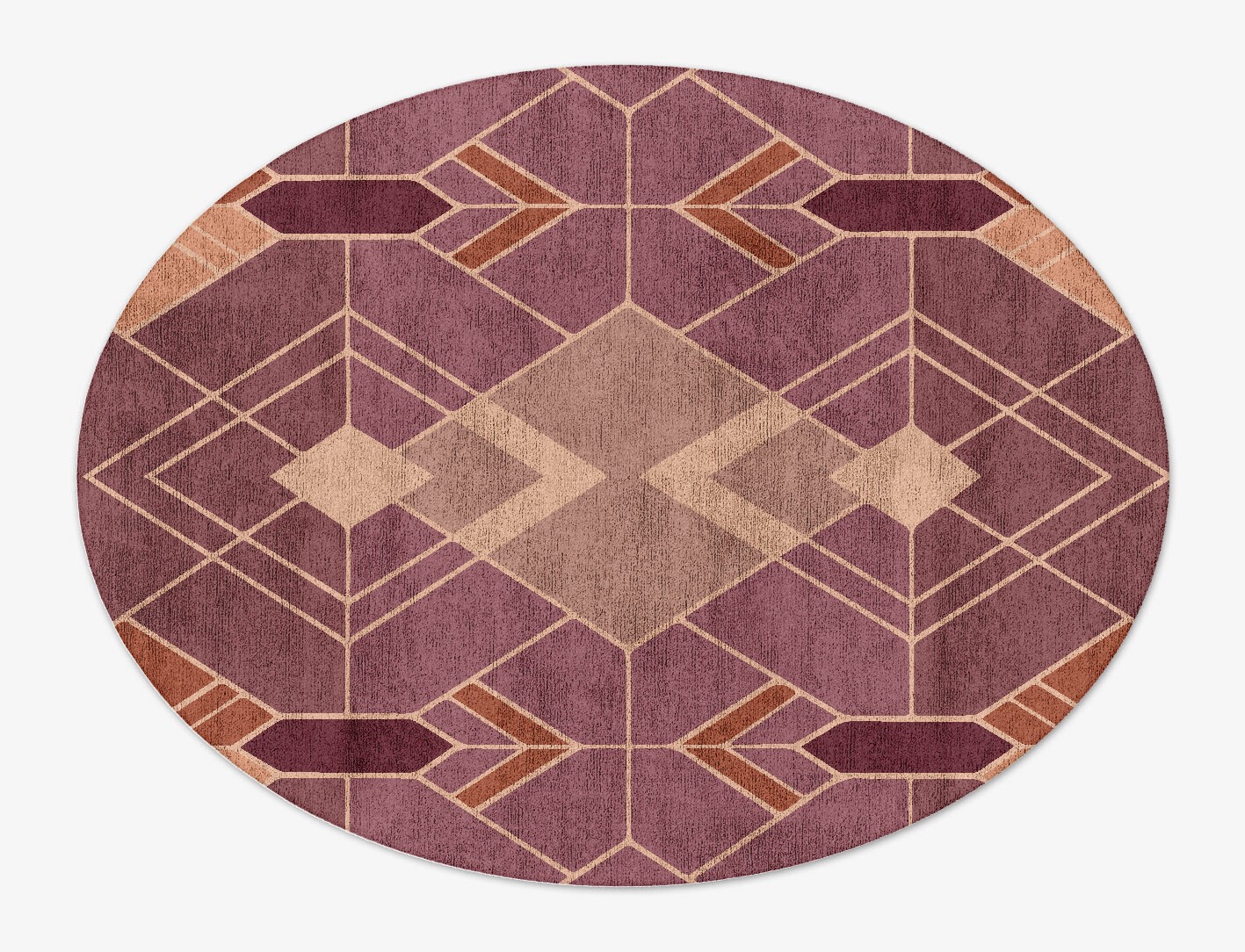 Polygons Geometric Oval Hand Tufted Bamboo Silk Custom Rug by Rug Artisan