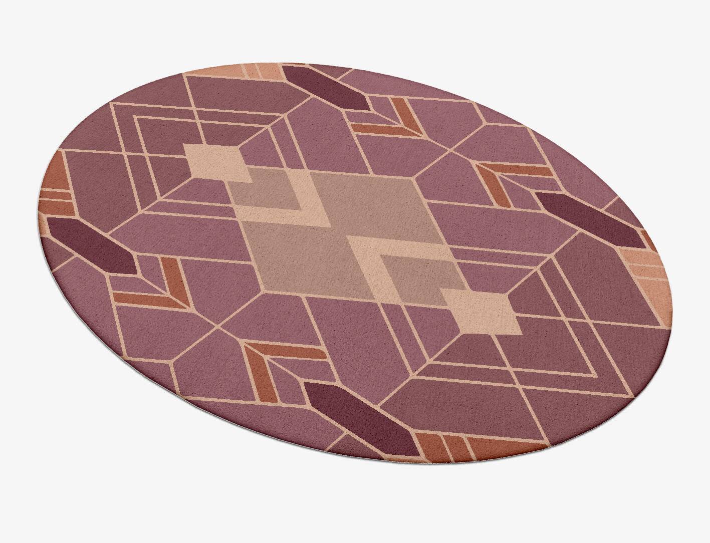 Polygons Modern Geometrics Oval Hand Tufted Pure Wool Custom Rug by Rug Artisan