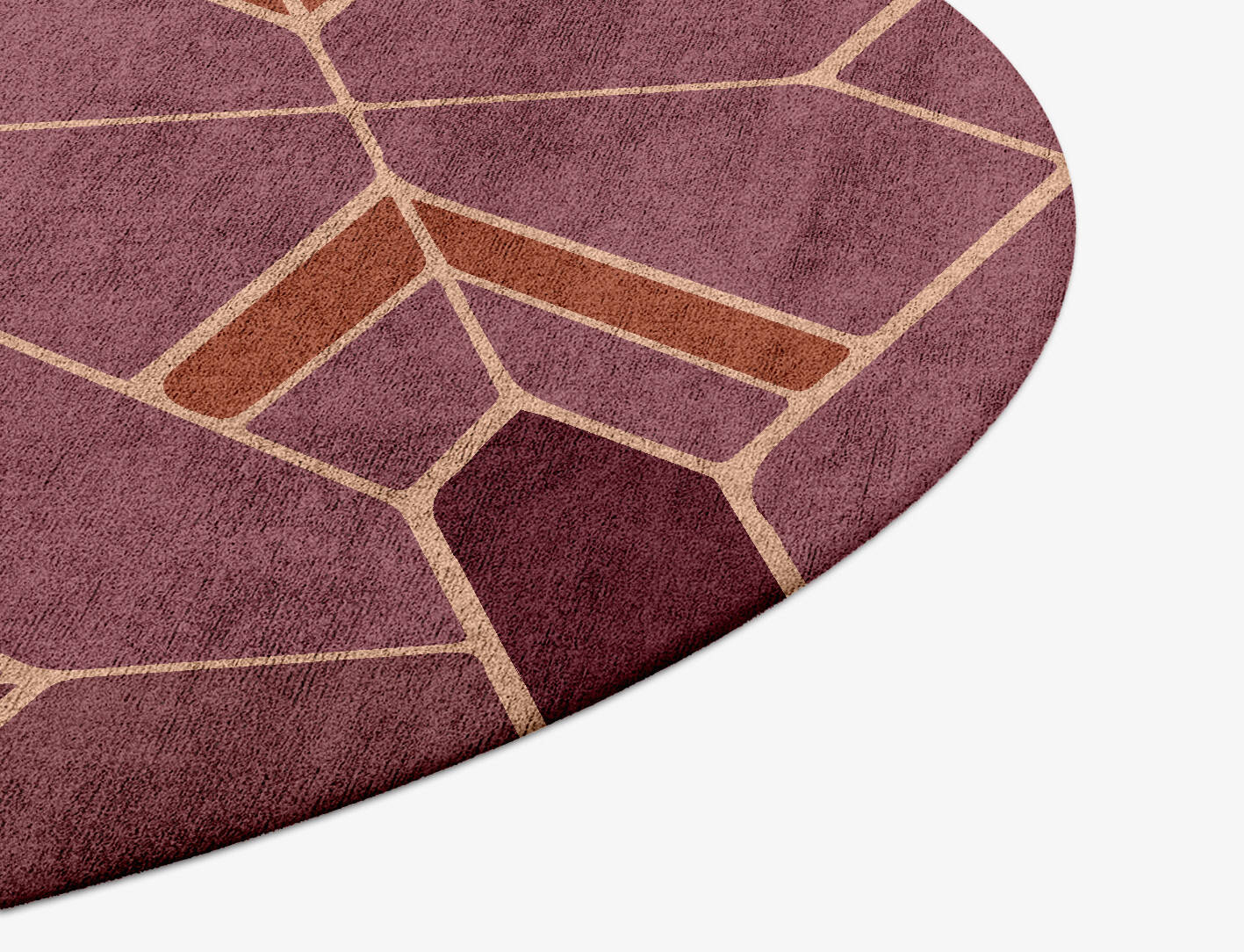 Polygons Modern Geometrics Round Hand Tufted Bamboo Silk Custom Rug by Rug Artisan