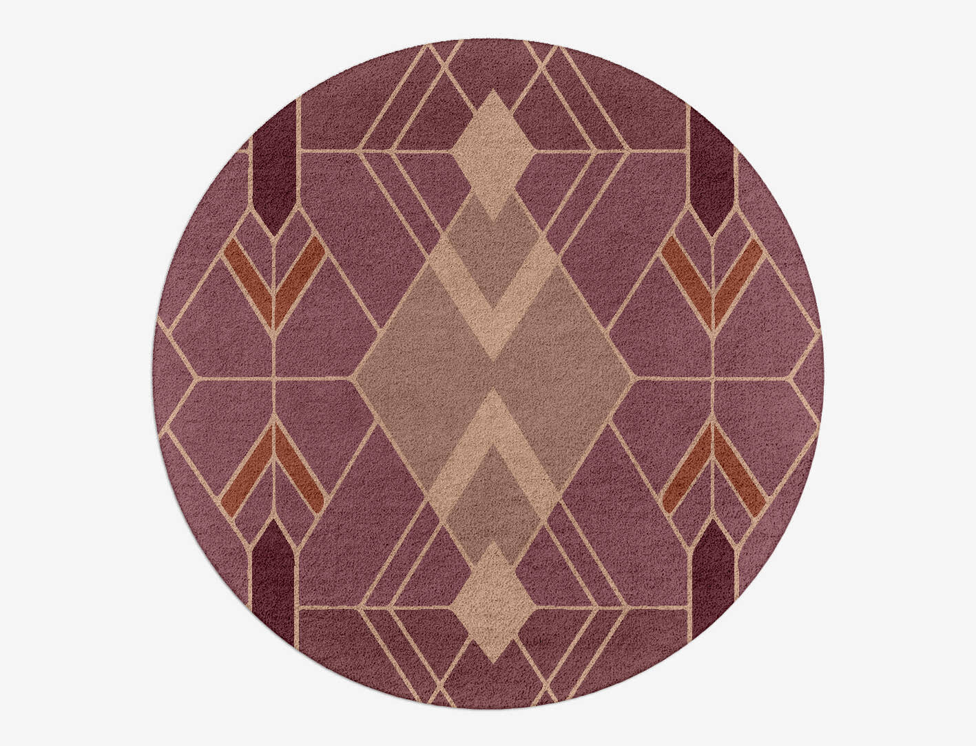 Polygons Modern Geometrics Round Hand Tufted Pure Wool Custom Rug by Rug Artisan