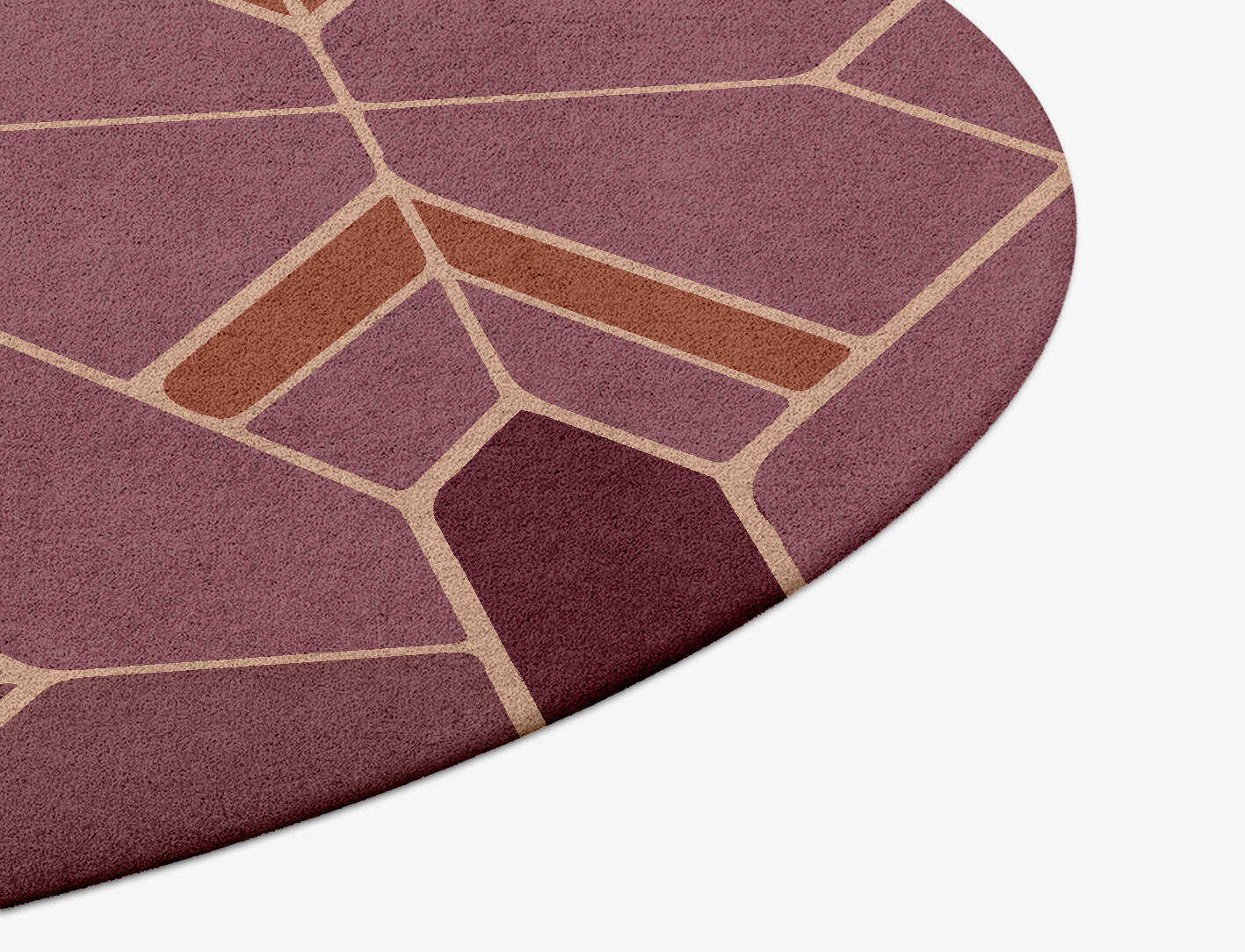 Polygons Modern Geometrics Round Hand Tufted Pure Wool Custom Rug by Rug Artisan
