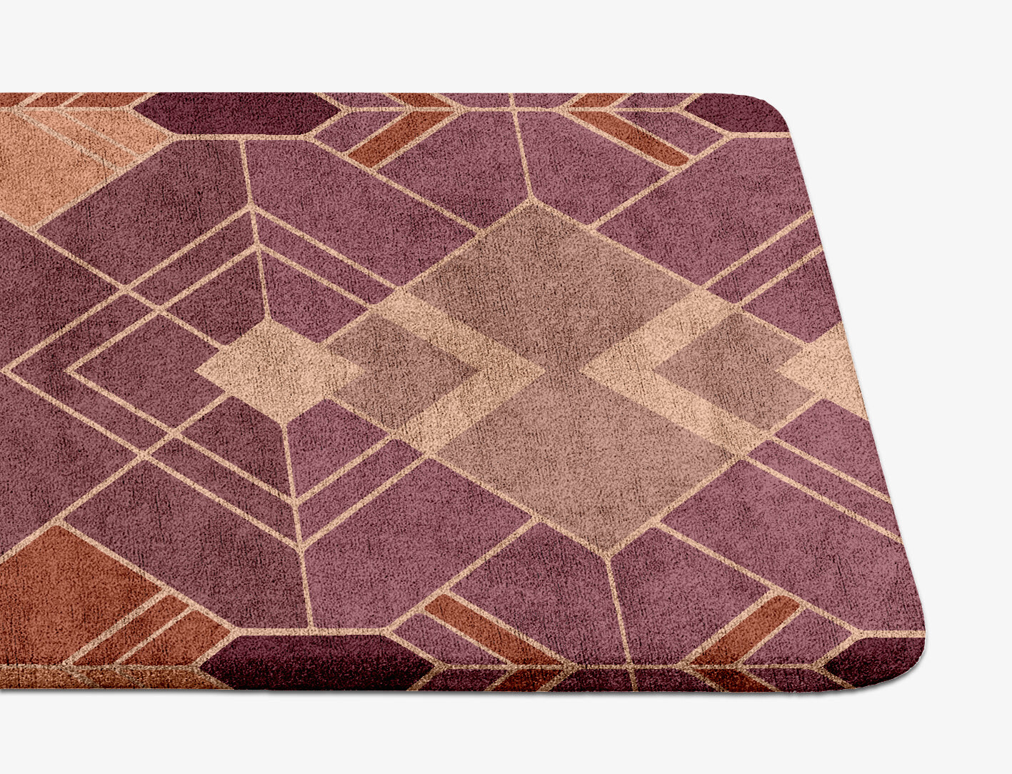 Polygons Geometric Runner Hand Tufted Bamboo Silk Custom Rug by Rug Artisan