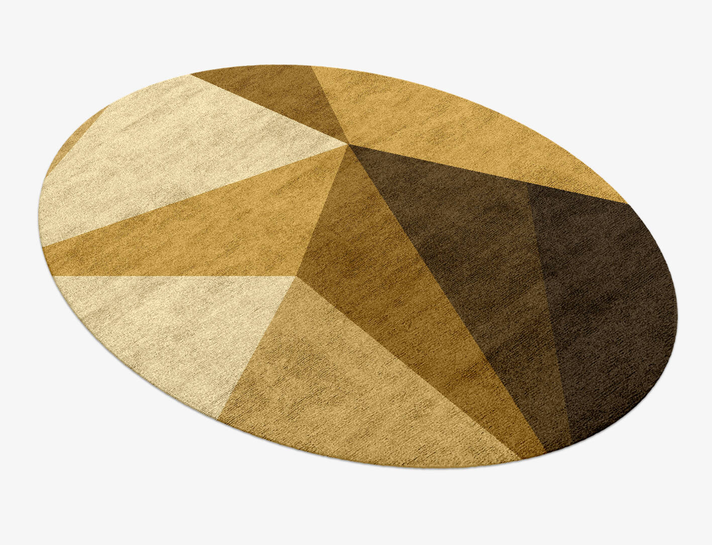 Polyhedron Modern Geometrics Oval Hand Knotted Bamboo Silk Custom Rug by Rug Artisan