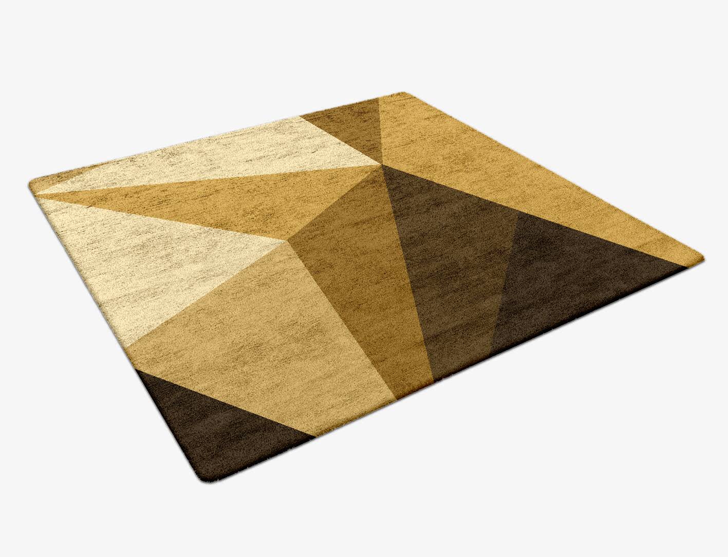 Polyhedron Modern Geometrics Square Hand Tufted Bamboo Silk Custom Rug by Rug Artisan