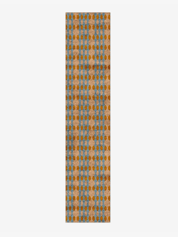 Polymer Modern Geometrics Runner Hand Knotted Bamboo Silk Custom Rug by Rug Artisan