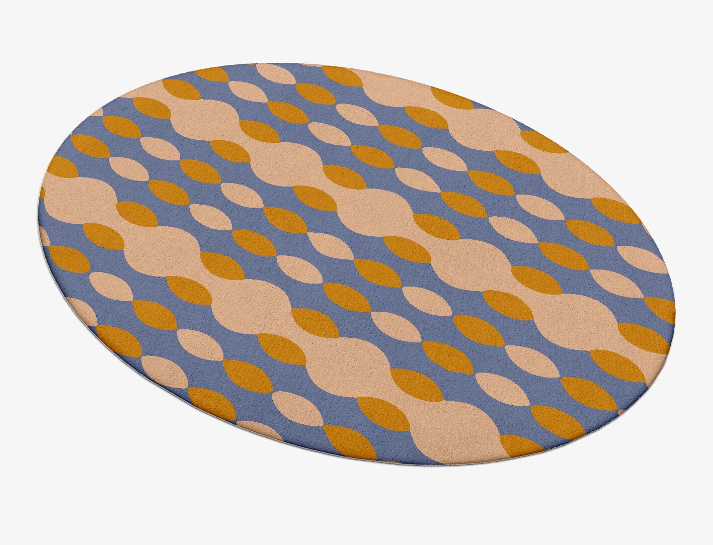Polymer Geometric Oval Hand Tufted Pure Wool Custom Rug by Rug Artisan
