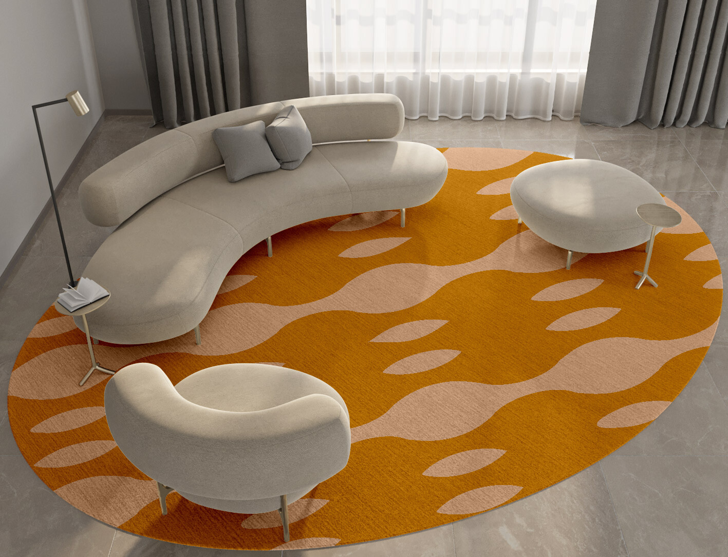 Polymer Geometric Oval Hand Tufted Pure Wool Custom Rug by Rug Artisan