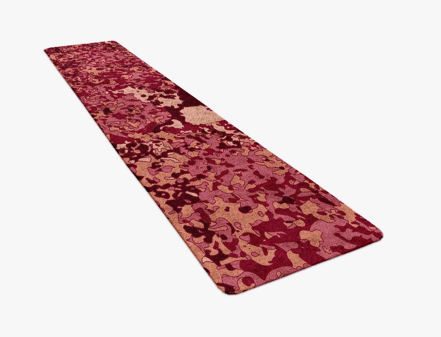 Pomegranate Surface Art Runner Hand Tufted Bamboo Silk Custom Rug by Rug Artisan
