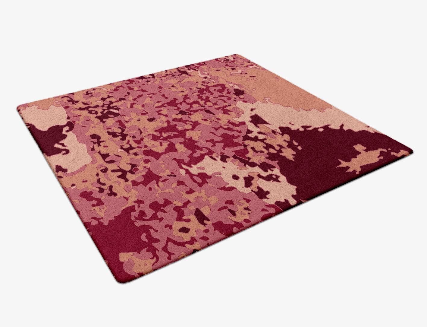 Pomegranate Surface Art Square Hand Tufted Pure Wool Custom Rug by Rug Artisan