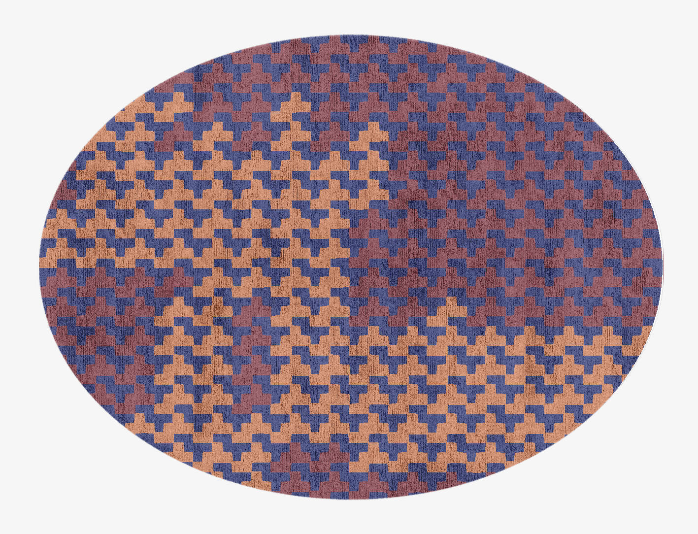 Population Modern Geometrics Oval Hand Knotted Bamboo Silk Custom Rug by Rug Artisan
