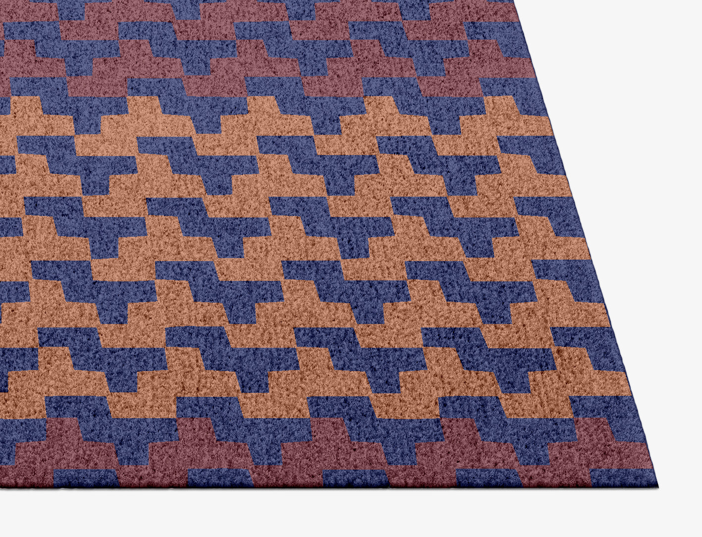 Population Geometric Rectangle Hand Knotted Tibetan Wool Custom Rug by Rug Artisan