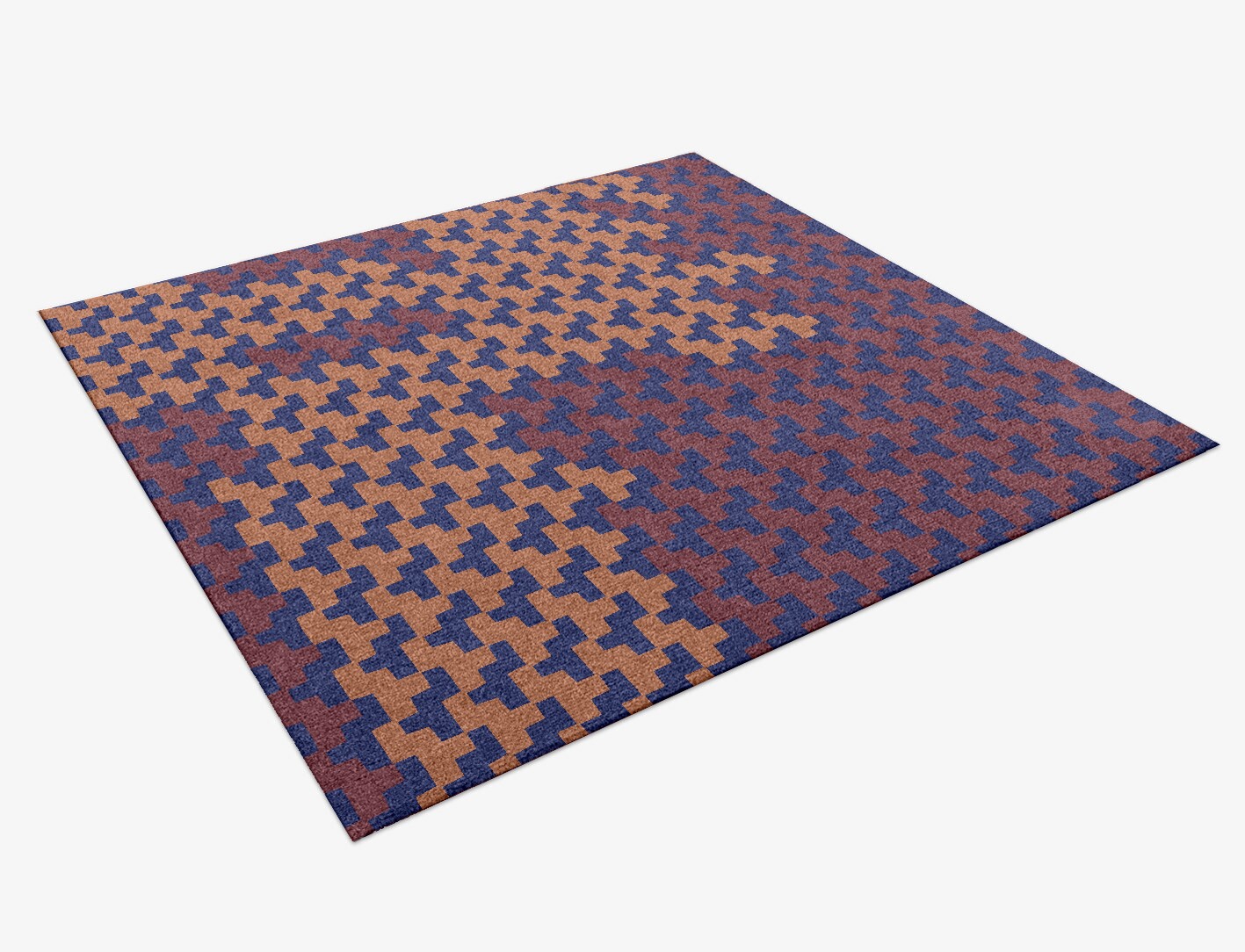 Population Geometric Square Hand Knotted Tibetan Wool Custom Rug by Rug Artisan