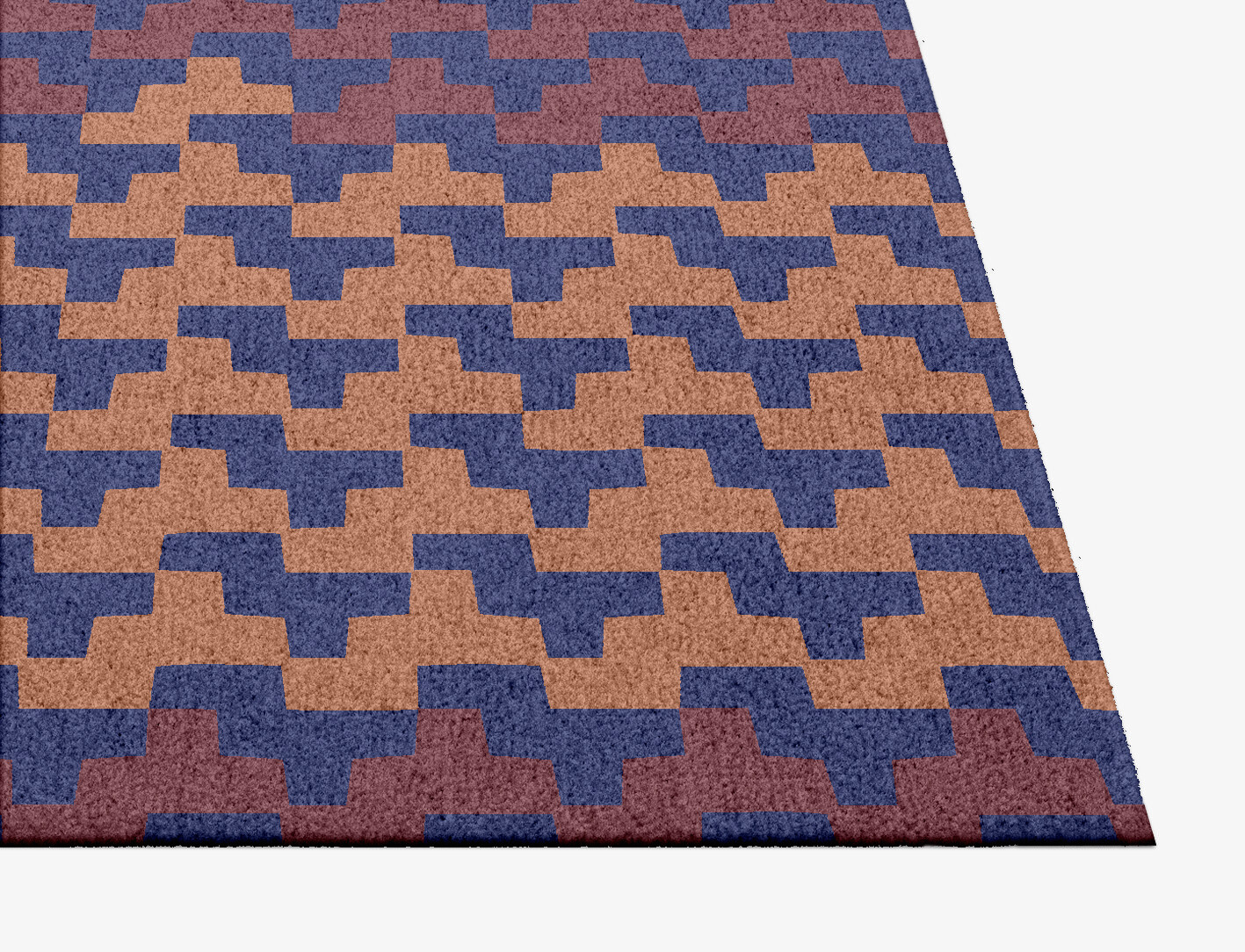 Population Geometric Square Hand Knotted Tibetan Wool Custom Rug by Rug Artisan