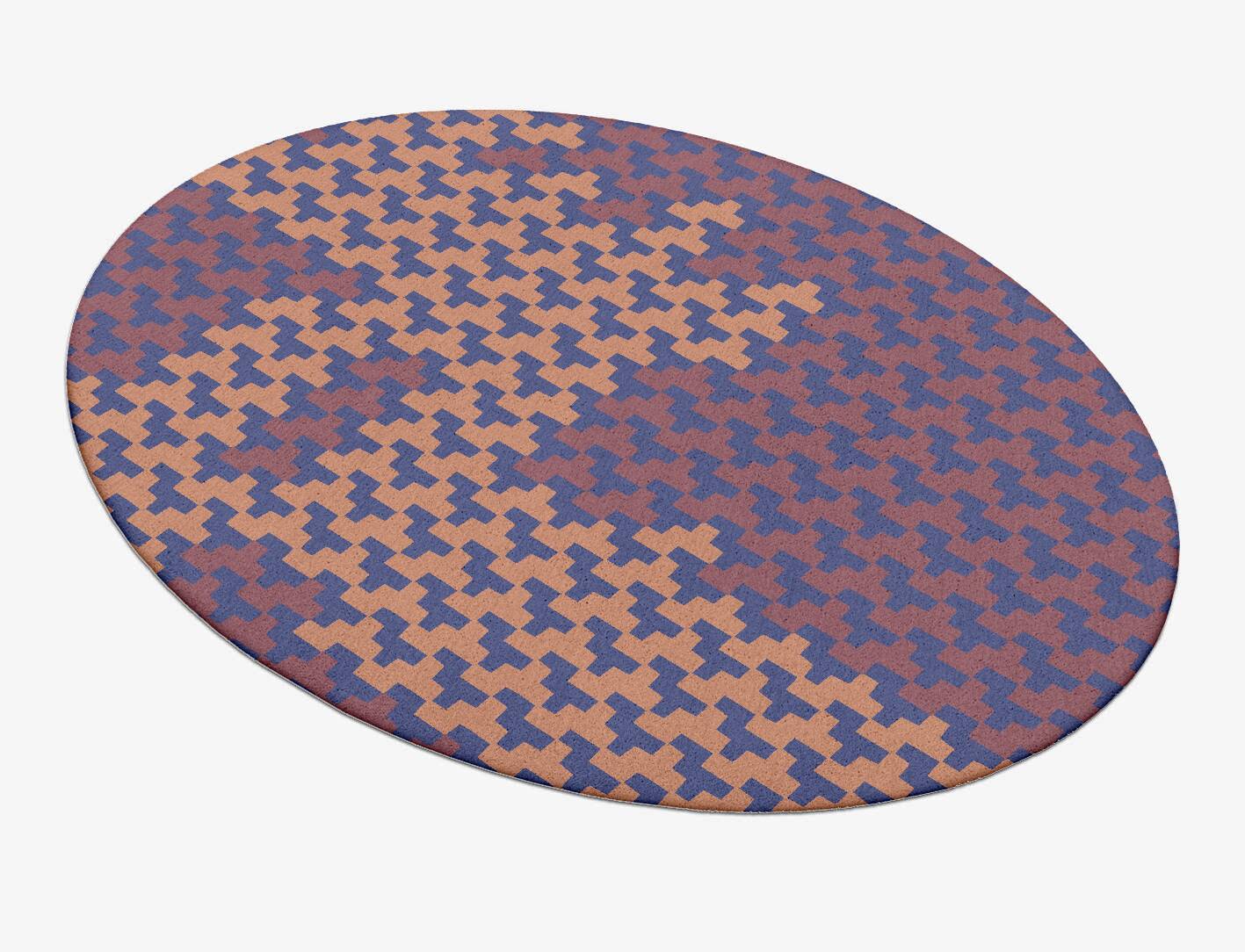 Population Modern Geometrics Oval Hand Tufted Pure Wool Custom Rug by Rug Artisan