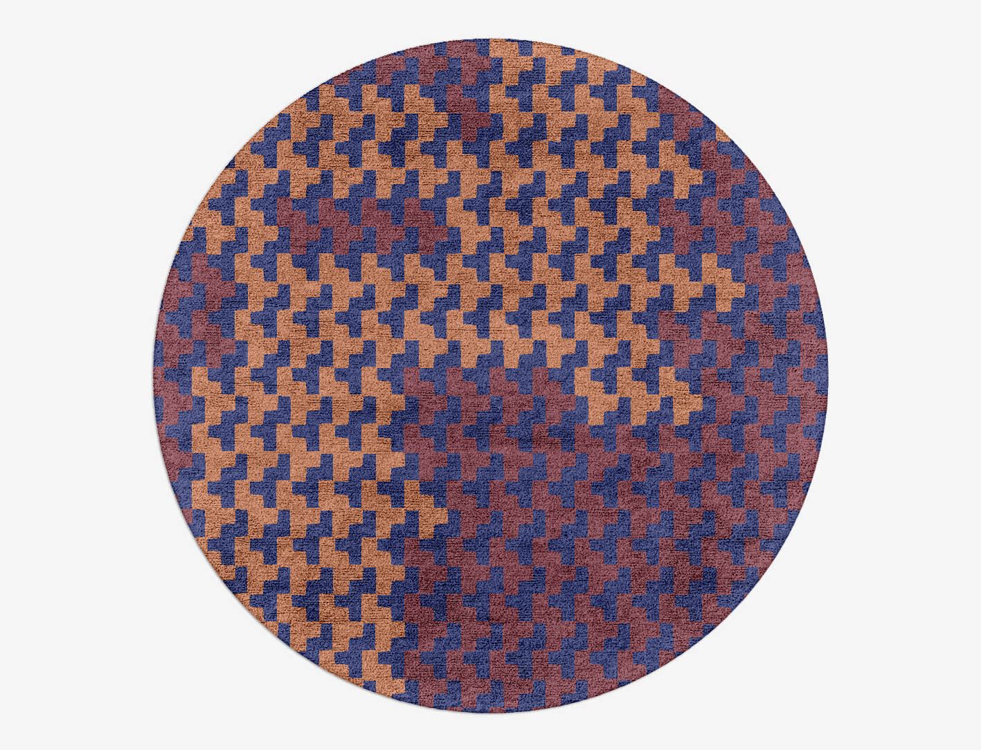 Population Geometric Round Hand Tufted Bamboo Silk Custom Rug by Rug Artisan