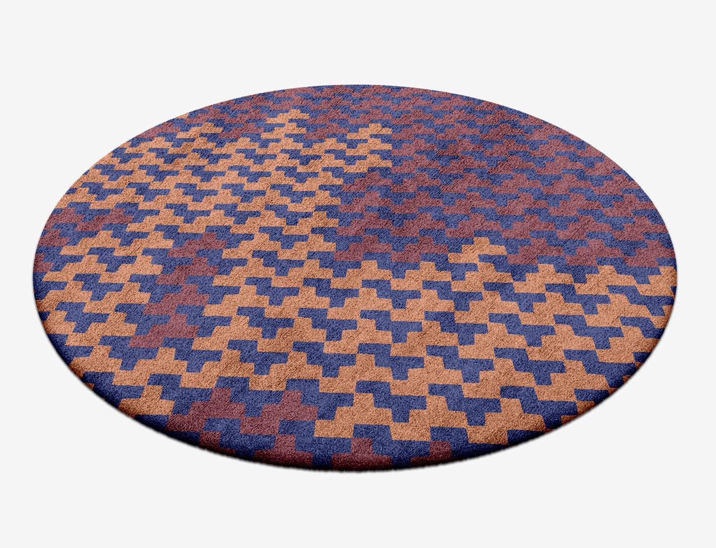 Population Geometric Round Hand Tufted Bamboo Silk Custom Rug by Rug Artisan