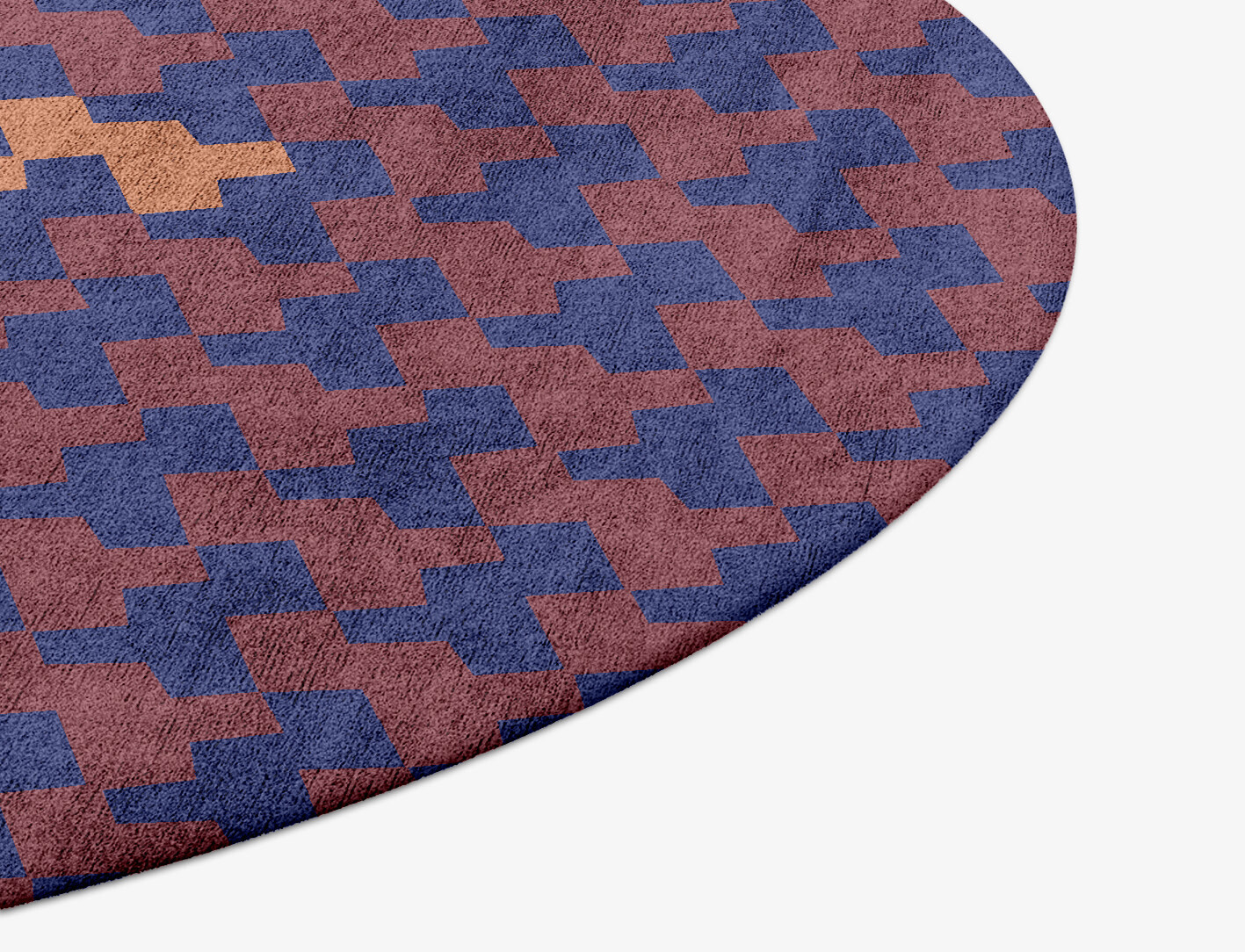 Population Geometric Round Hand Tufted Bamboo Silk Custom Rug by Rug Artisan