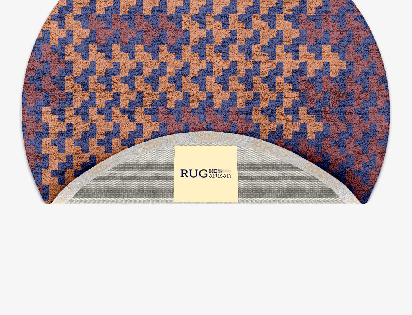 Population Geometric Round Hand Tufted Bamboo Silk Custom Rug by Rug Artisan