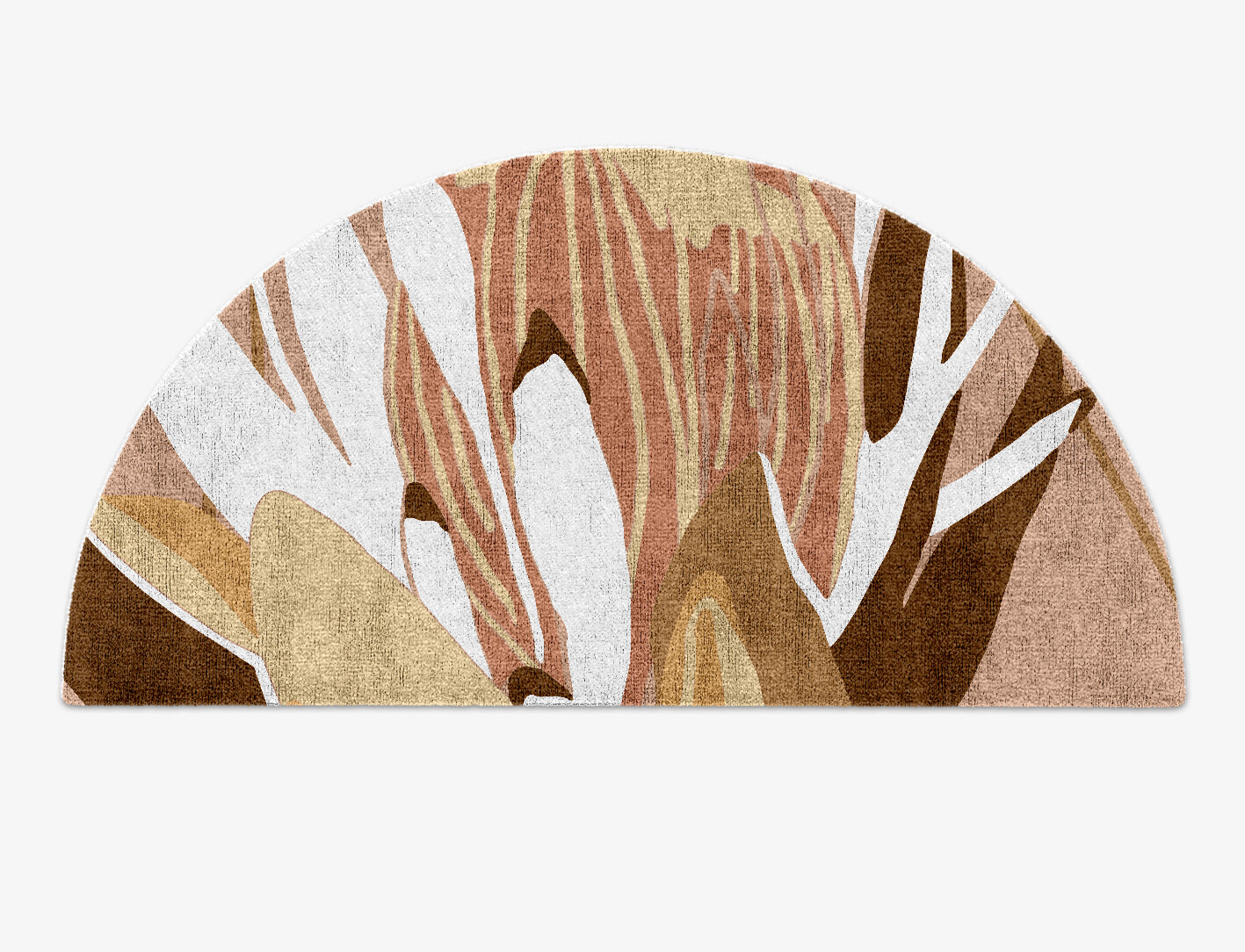 Potpourri Field of Flowers Halfmoon Hand Knotted Bamboo Silk Custom Rug by Rug Artisan