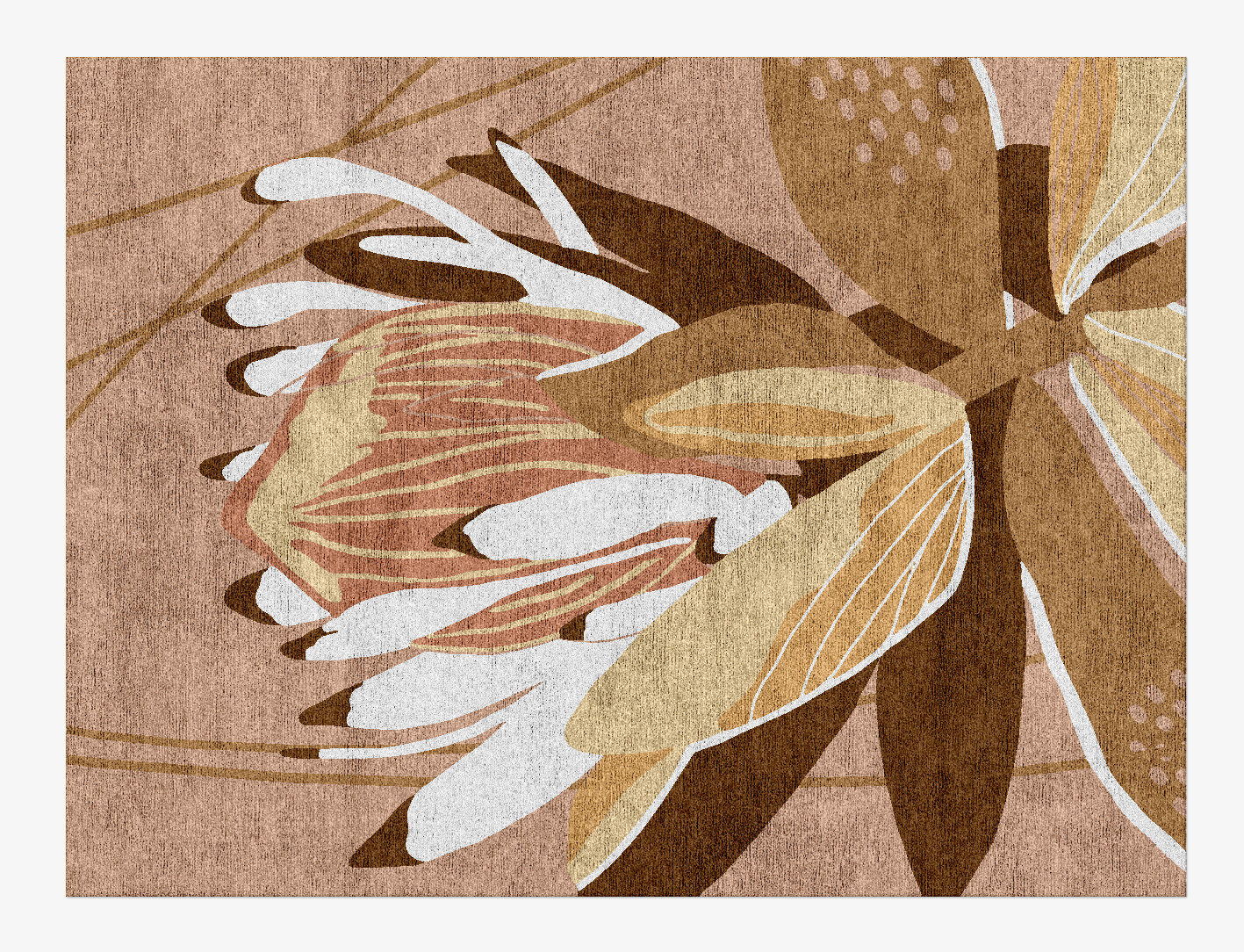 Potpourri Field of Flowers Rectangle Hand Knotted Bamboo Silk Custom Rug by Rug Artisan