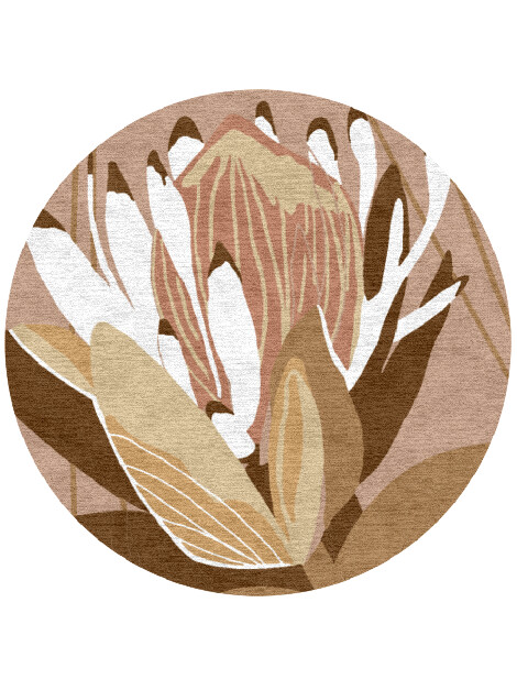 Potpourri Round Hand Knotted Tibetan Wool custom handmade rug