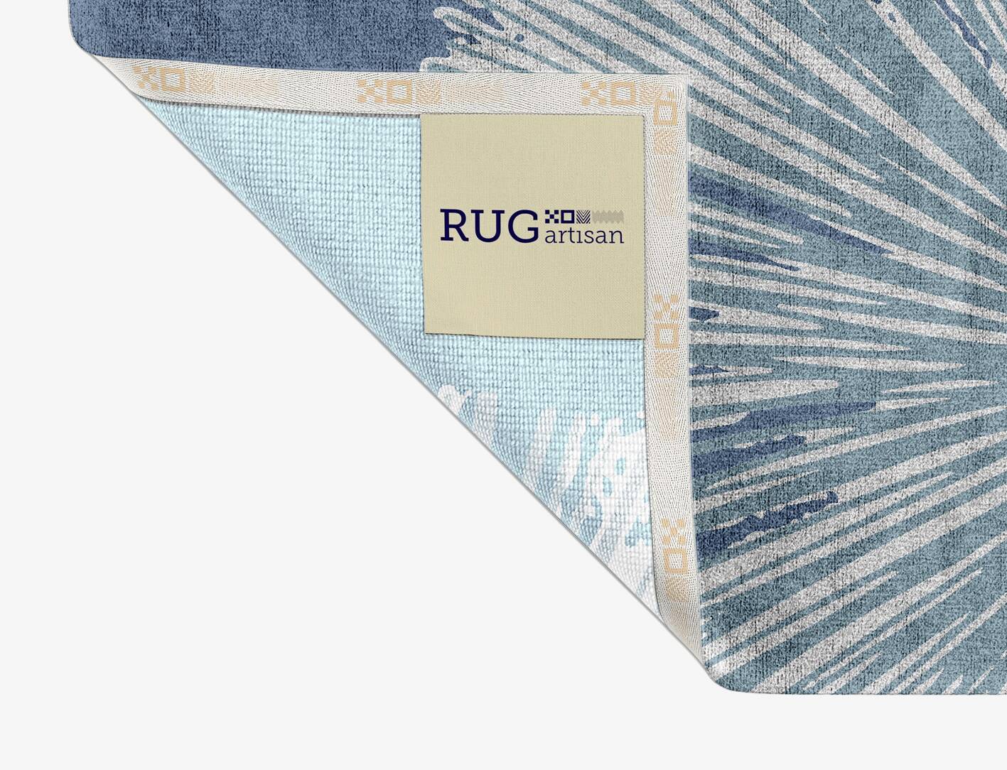 Pour Cerulean Rectangle Hand Knotted Bamboo Silk Custom Rug by Rug Artisan