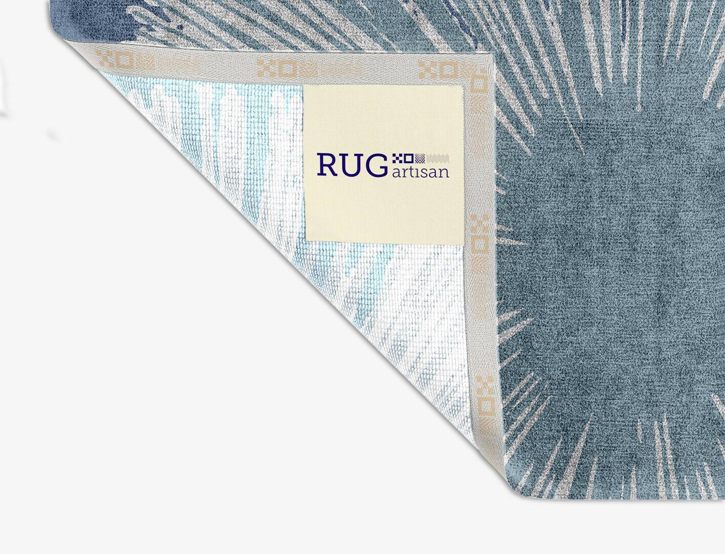 Pour Cerulean Square Hand Knotted Bamboo Silk Custom Rug by Rug Artisan