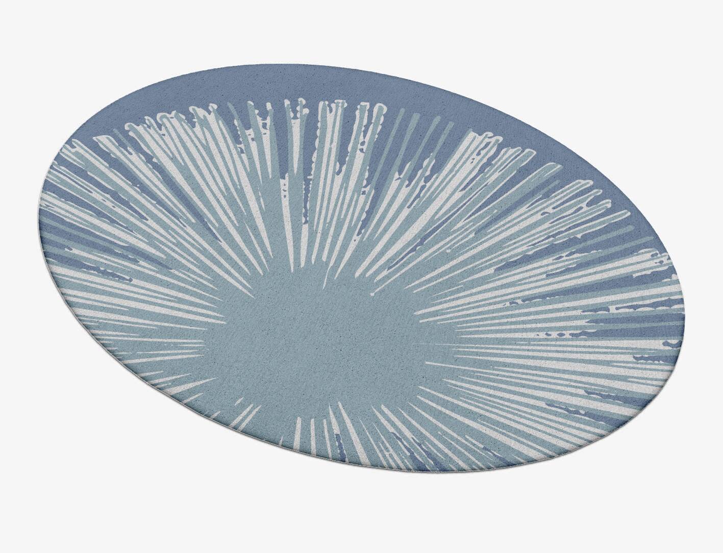 Pour Cerulean Oval Hand Tufted Pure Wool Custom Rug by Rug Artisan