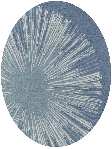Pour Cerulean Oval Hand Tufted Pure Wool Custom Rug by Rug Artisan