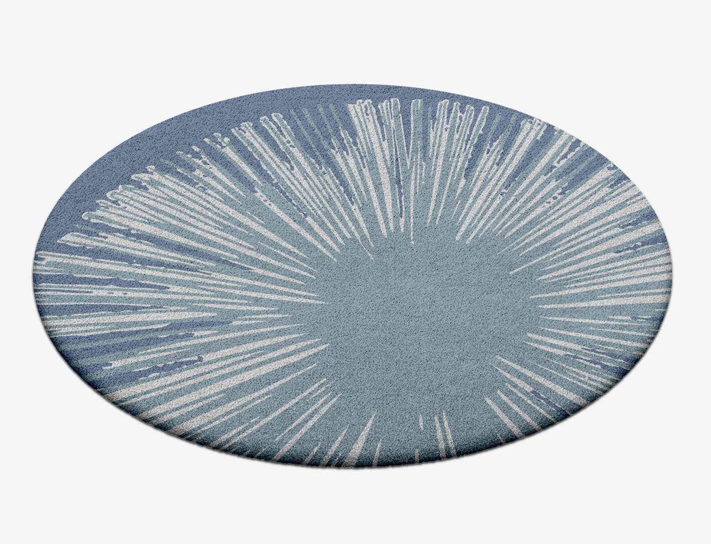Pour Cerulean Round Hand Tufted Pure Wool Custom Rug by Rug Artisan