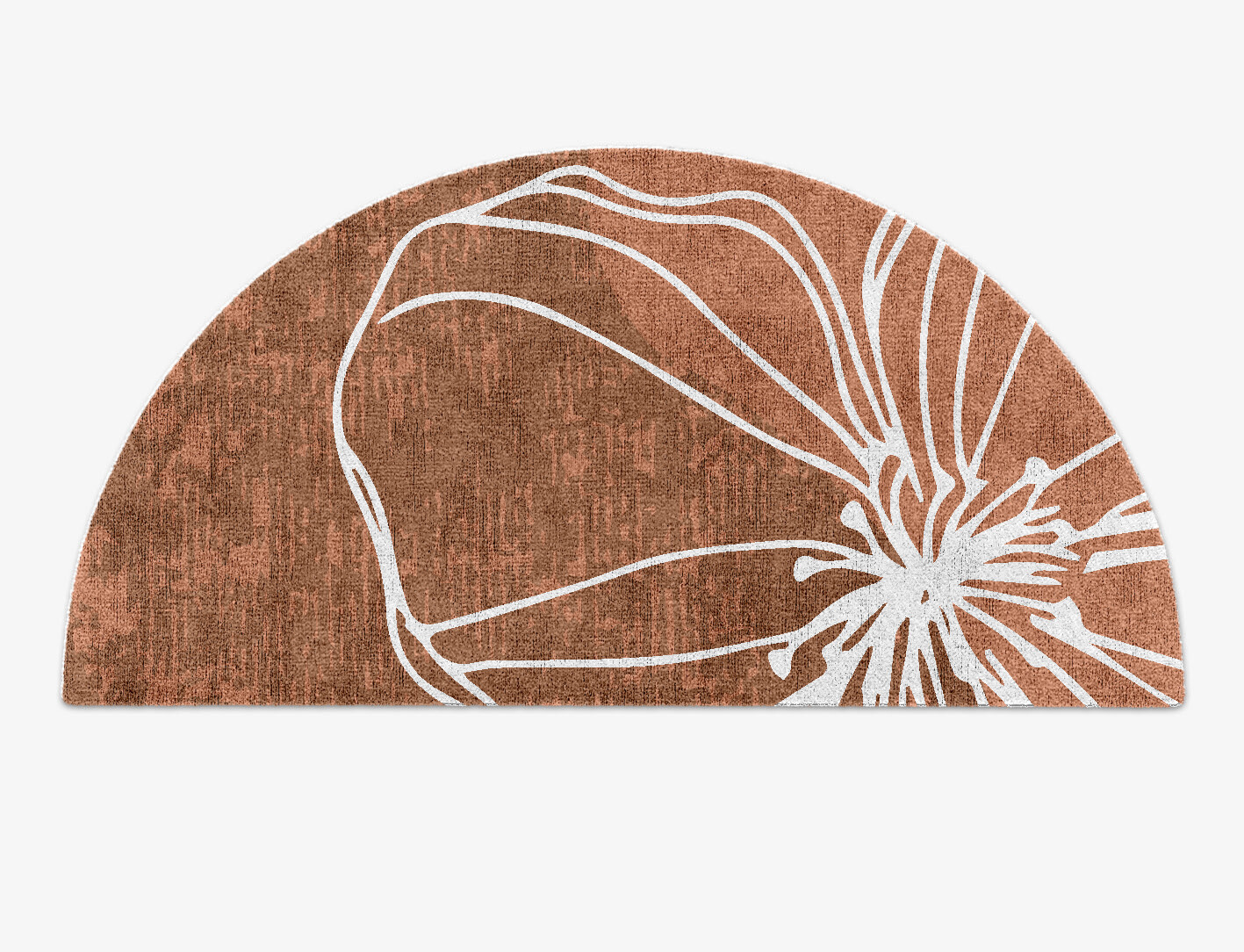 Primroses Field of Flowers Halfmoon Hand Knotted Bamboo Silk Custom Rug by Rug Artisan