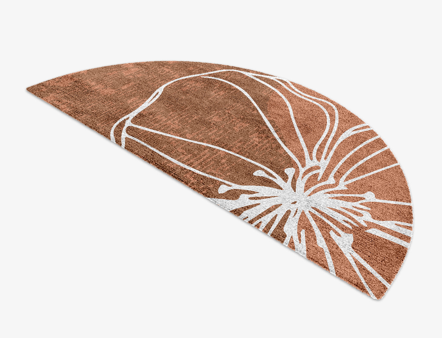 Primroses Field of Flowers Halfmoon Hand Knotted Bamboo Silk Custom Rug by Rug Artisan