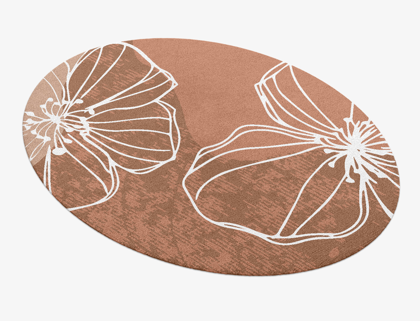 Primroses Field of Flowers Oval Hand Knotted Tibetan Wool Custom Rug by Rug Artisan