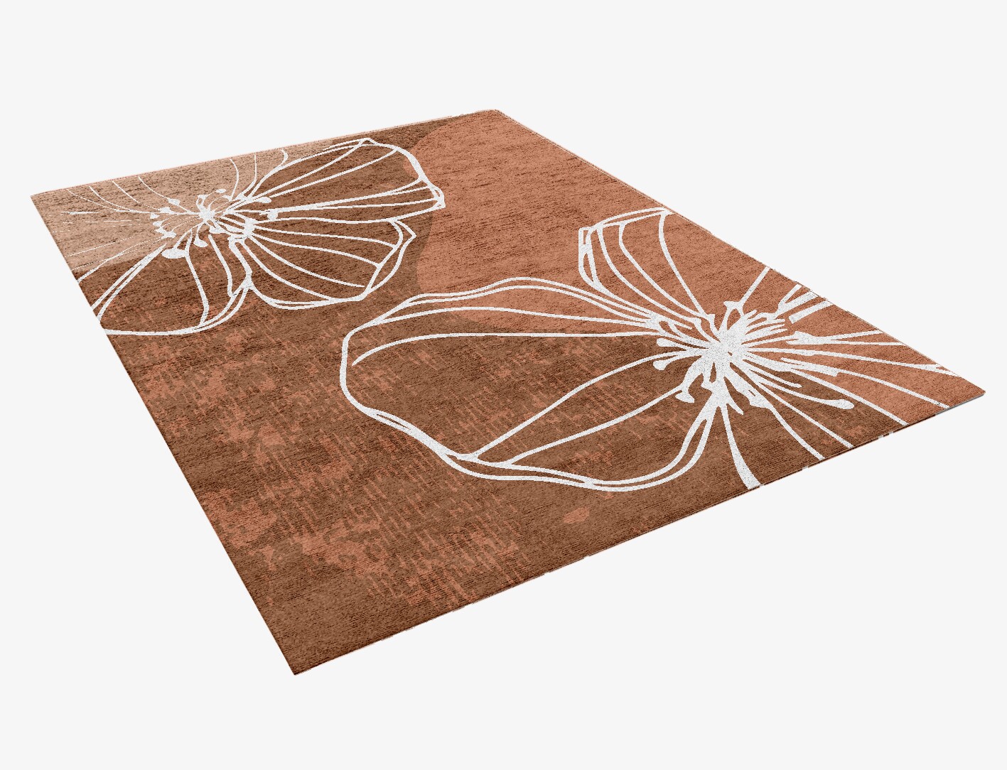 Primroses Field of Flowers Rectangle Hand Knotted Bamboo Silk Custom Rug by Rug Artisan